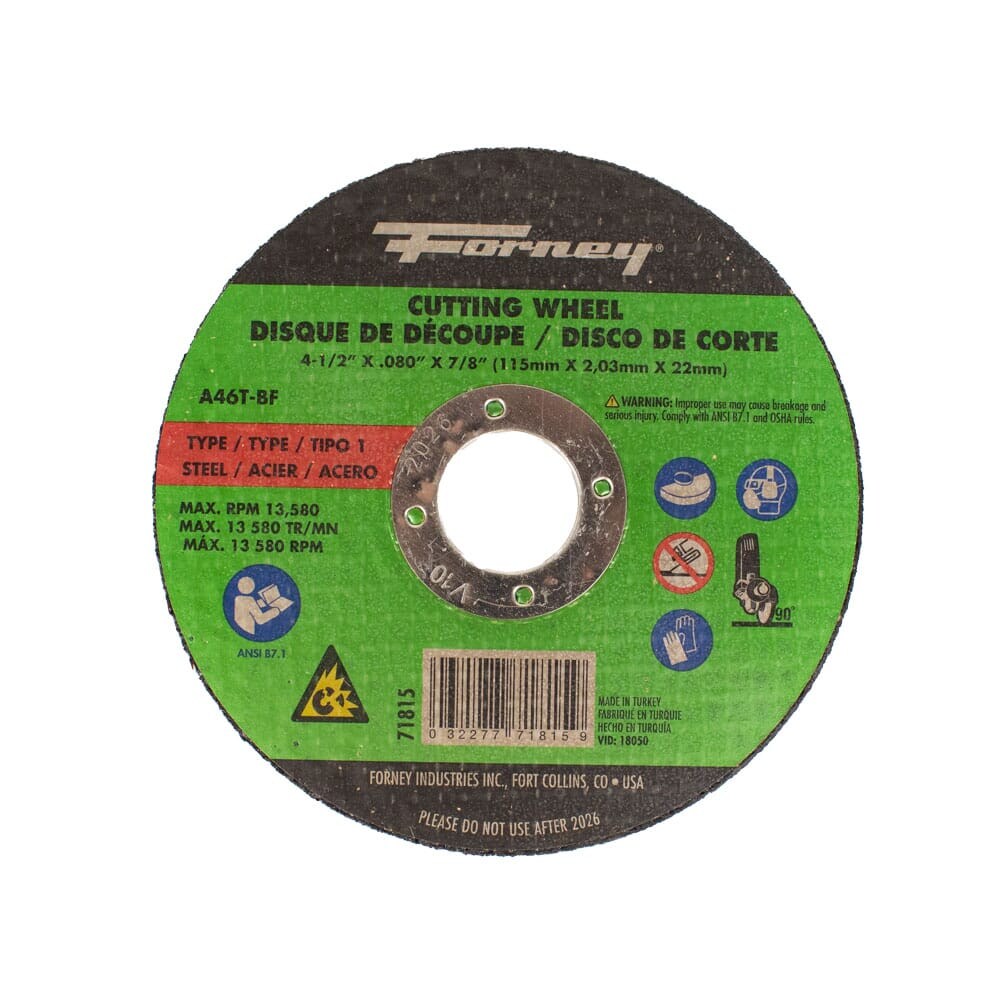 71815 Cut-Off Wheel, Metal, Type 1